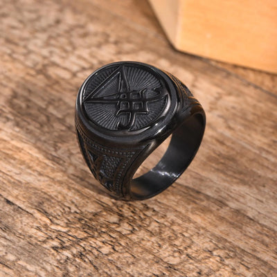 Devil Symbol Signet Ring