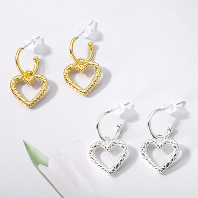 Hollow Heart Dangle Earrings