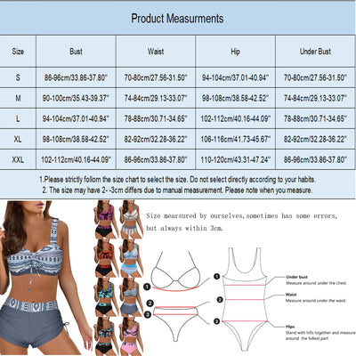 Women High Waisted Bikini Sexy Push Up Two Piece Swimsuits