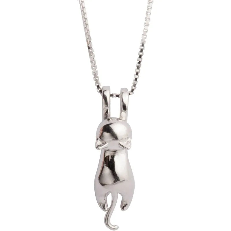 Silver Plated Necklaces for Women Cat Jewelry for Women Cat Accessories