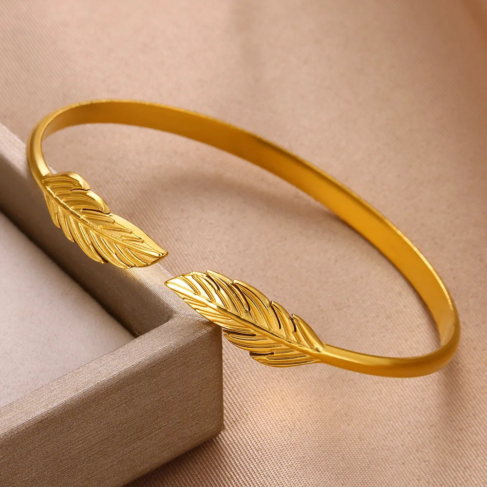 Stainless Steel Bracelets for Women Luxury Gold Color Snake Bangle