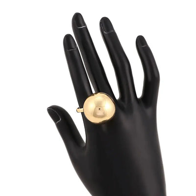 Silver Girls Personality Jewelry Opening Women Rings Female Big Metal Balls Fashion