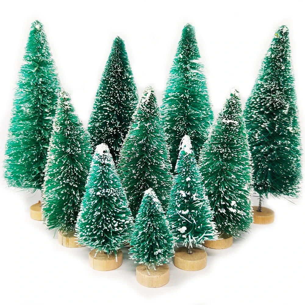 5Pcs Mini Christmas Trees Plastic Artificial Christmas Tree