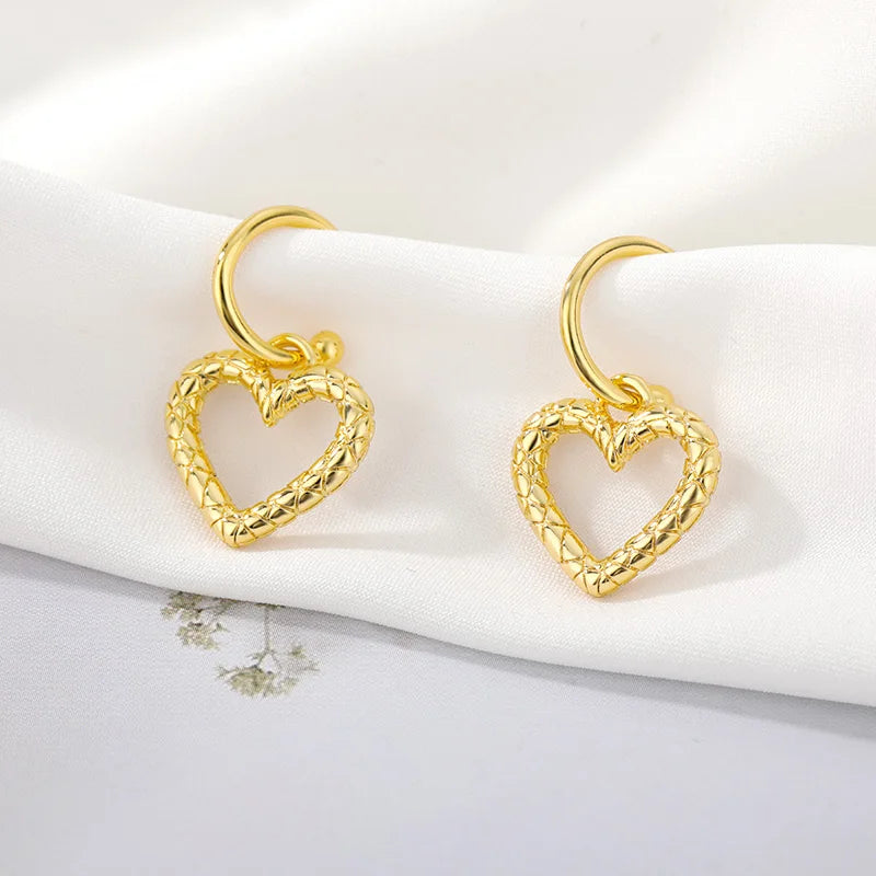 Hollow Heart Dangle Earrings