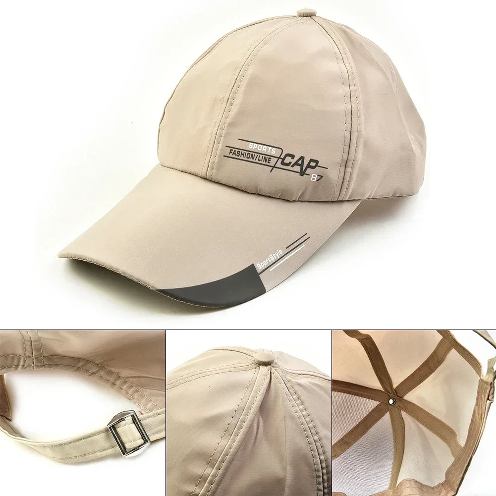 1pc Men's Long Brim Baseball Cap Fishing Clothing Sun Visor Waterproof