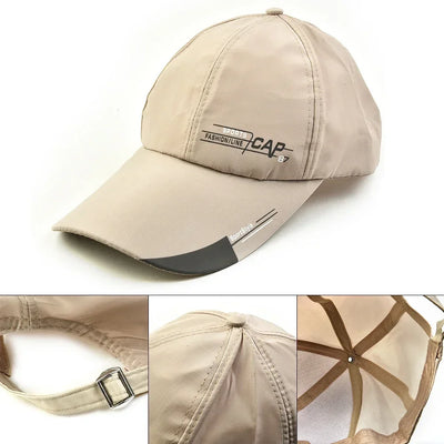 1pc Men's Long Brim Baseball Cap Fishing Clothing Sun Visor Waterproof