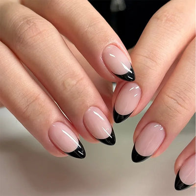 Nude Color Fake Nails for Women and Girls Short Round Head Press on Nails