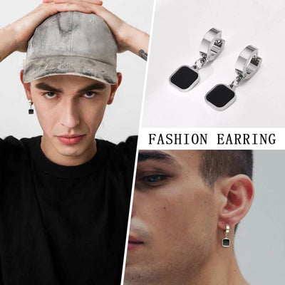Black Square Dangle Earrings