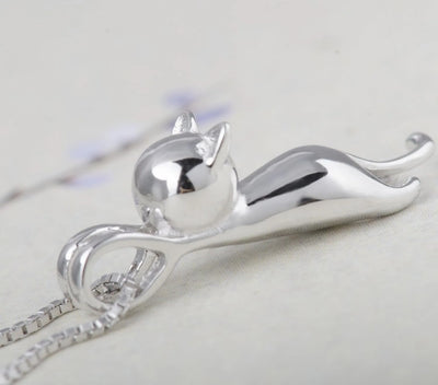 Silver Plated Necklaces for Women Cat Jewelry for Women Cat Accessories