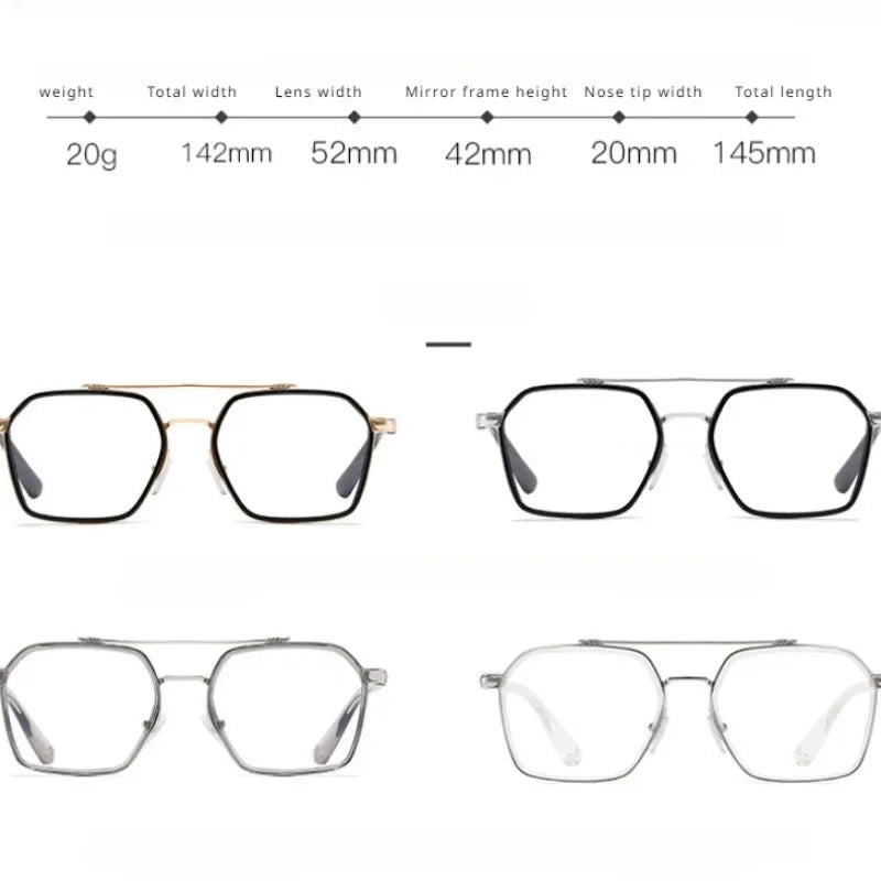 New Double Bridge Square Anti-blue Light Glasses