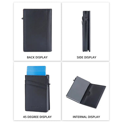 Baellerry New RFID Men Short Wallets Name Engraving Mini Slim Card Holders