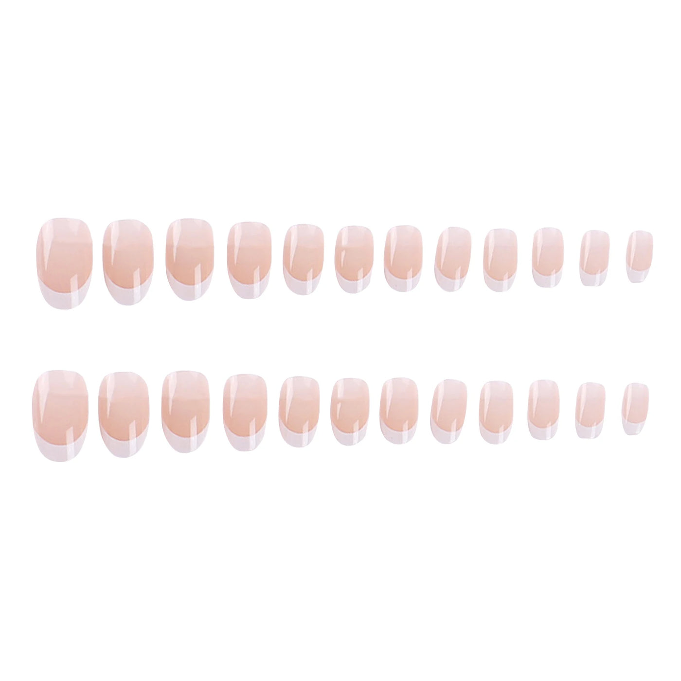 Nude Color Fake Nails for Women and Girls Short Round Head Press on Nails