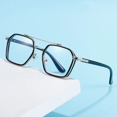 New Double Bridge Square Anti-blue Light Glasses