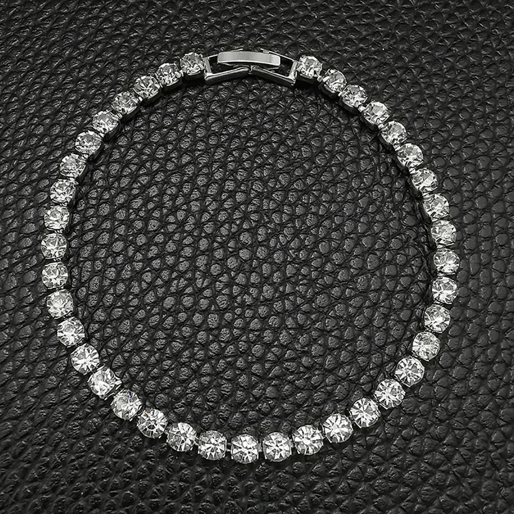 New Luxury Silver Color on Hand 4MM 17CM