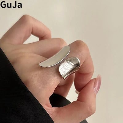 Modern Jewelry Cool Hiphop Style Silver Color Cuff Rings