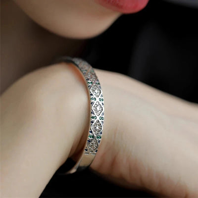 Mewanry Silver Color Sparkling Zircon Bracelet