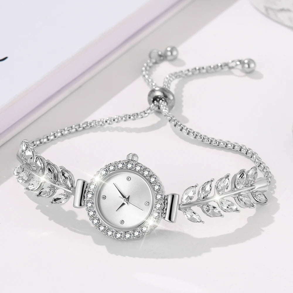 6PCS Silver Women Watch Light Luxury