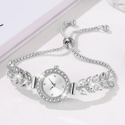 6PCS Silver Women Watch Light Luxury
