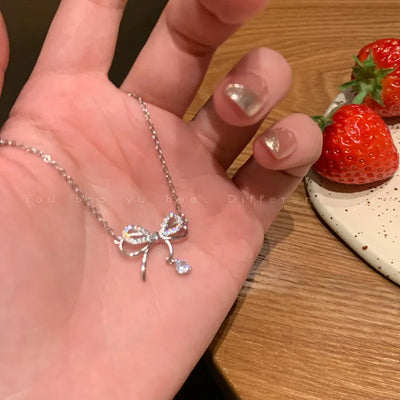 Silver Color Necklaces For Women CZ Zirconia Cross Pendant