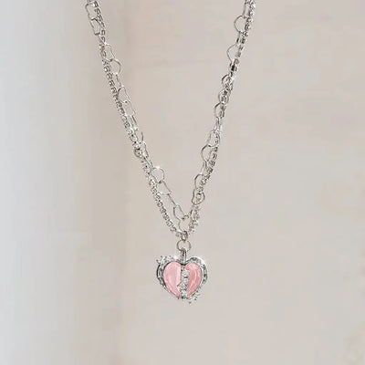 Silver Color Necklaces For Women CZ Zirconia Cross Pendant