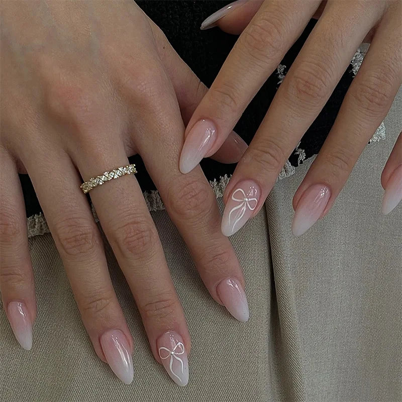Nude Color Fake Nails for Women and Girls Short Round Head Press on Nails