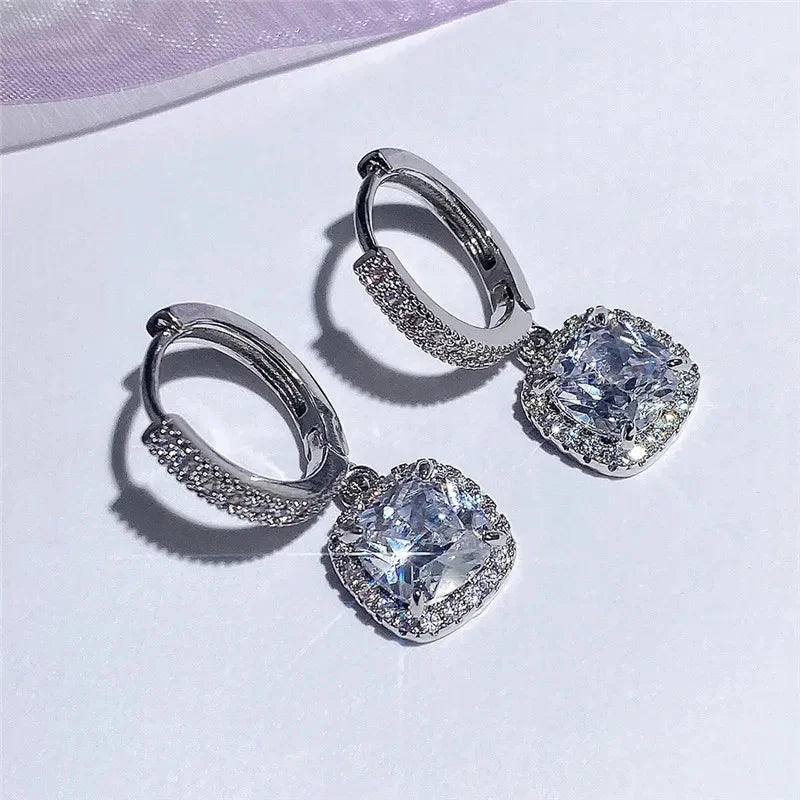 Silver 925 Jewelry with gemstone Diamond earrings