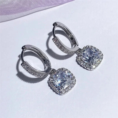Silver 925 Jewelry with gemstone Diamond earrings