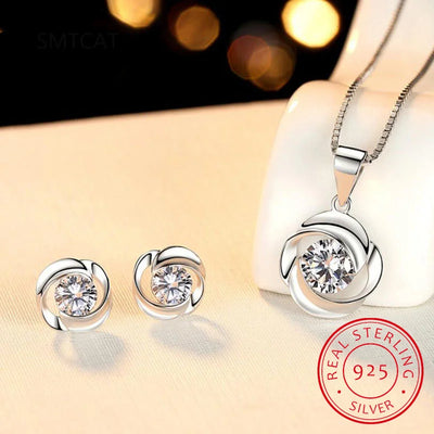 Real Moissanite Jewelry Set for Women