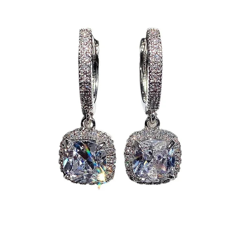 Silver 925 Jewelry with gemstone Diamond earrings