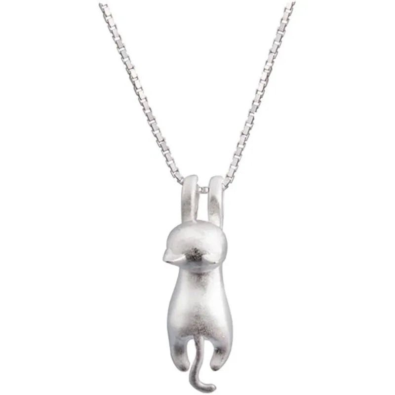 Silver Plated Necklaces for Women Cat Jewelry for Women Cat Accessories