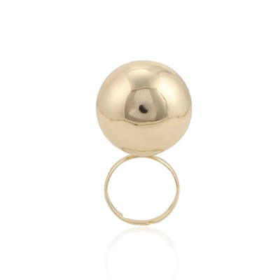 Silver Girls Personality Jewelry Opening Women Rings Female Big Metal Balls Fashion