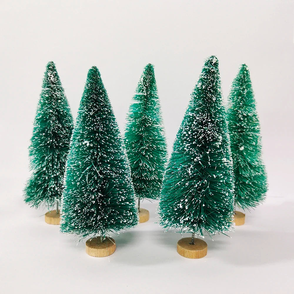 5Pcs Mini Christmas Trees Plastic Artificial Christmas Tree