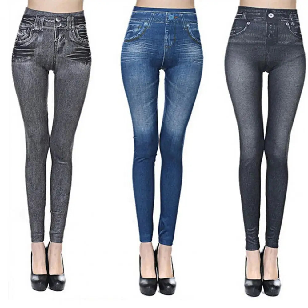 Pants Denim Women Jeans Multi Pockets High Waist Jeans