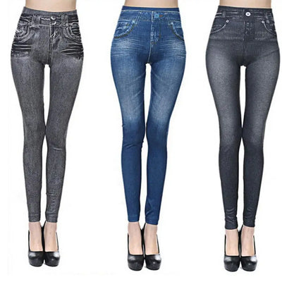 Pants Denim Women Jeans Multi Pockets High Waist Jeans