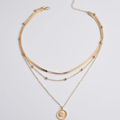 Silver Color Multi-layer Flowers Pendant Necklace
