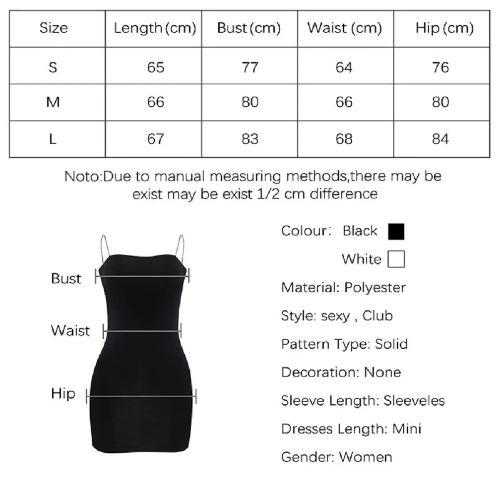 Black Sexy Dress Women Summer Spaghetti Strap Dresses