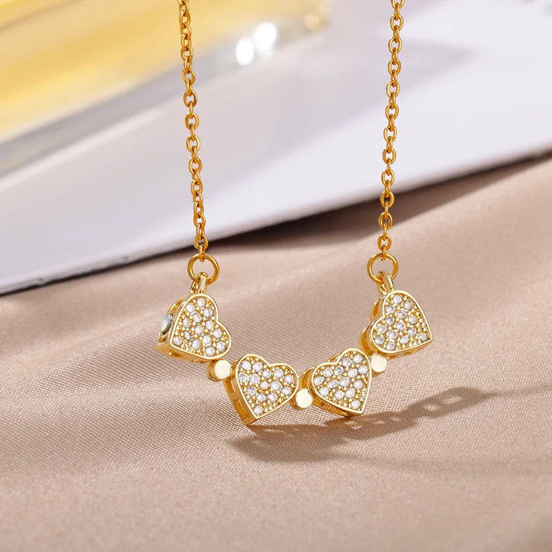 Magnetic Four-leaf Clover Heart Pendant Necklace