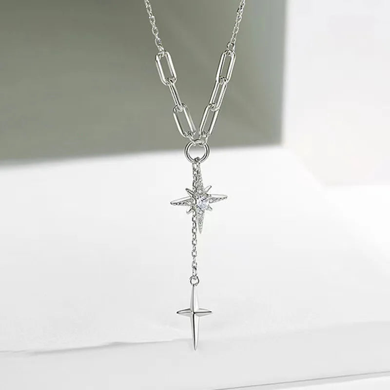 Silver Color Y Necklace For Women Fashion