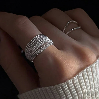 Modern Jewelry Cool Hiphop Style Silver Color Cuff Rings