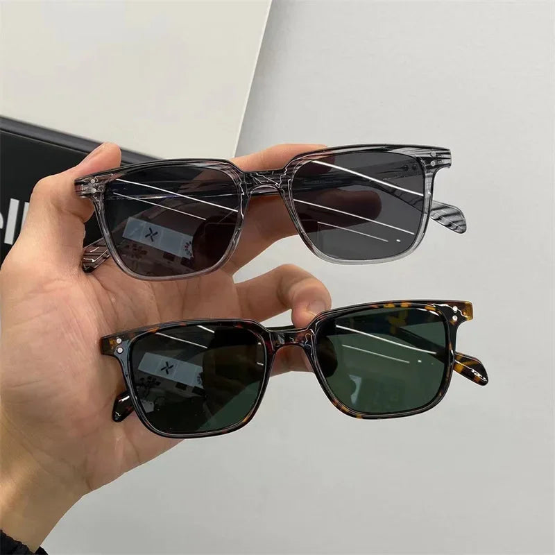 Leopard Dark Green Square Sunglasses