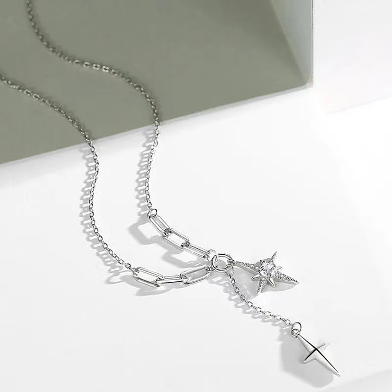 Silver Color Y Necklace For Women Fashion