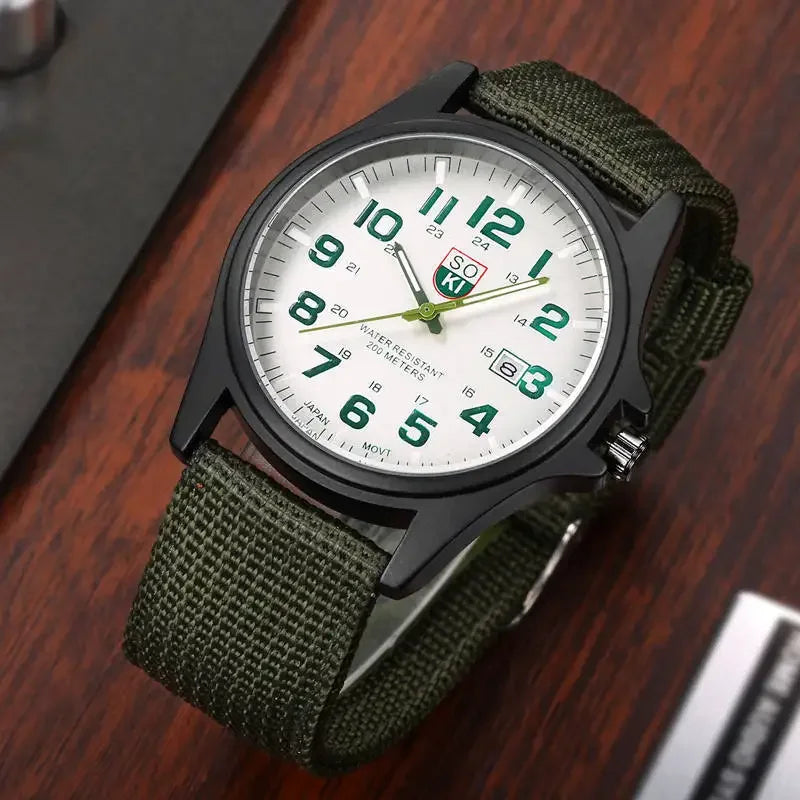 Luxury Watch Men Brown Men Nylon Strap Quartz Watch Fashion