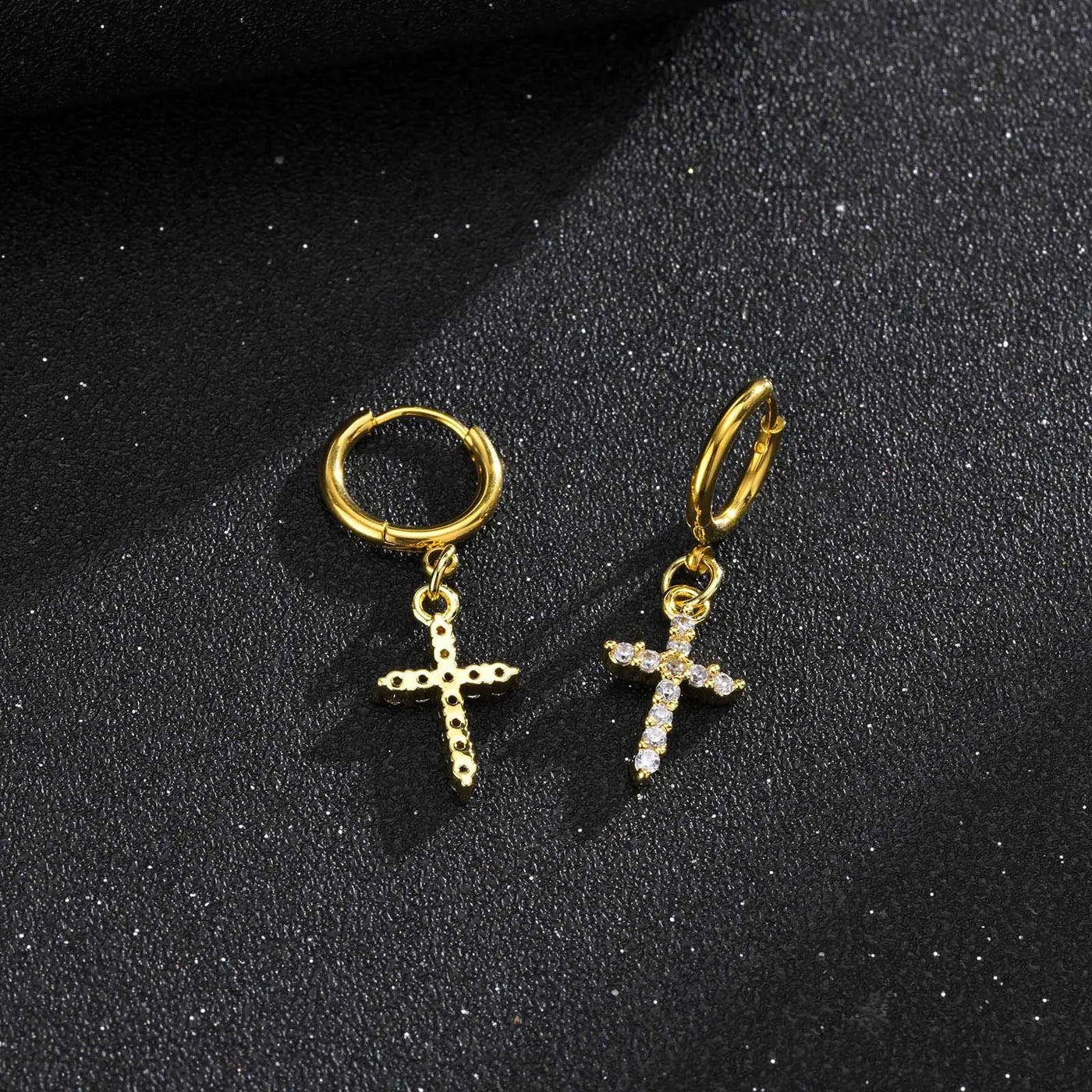 Gold Color Cross Earrings for Women Men,