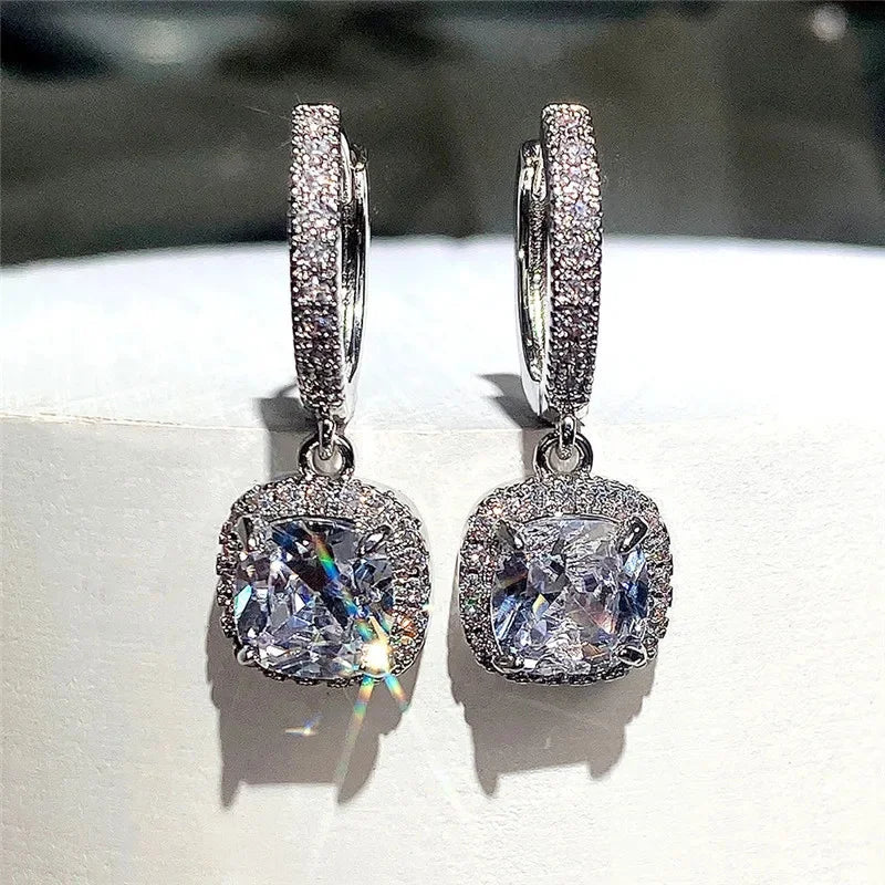 Silver 925 Jewelry with gemstone Diamond earrings