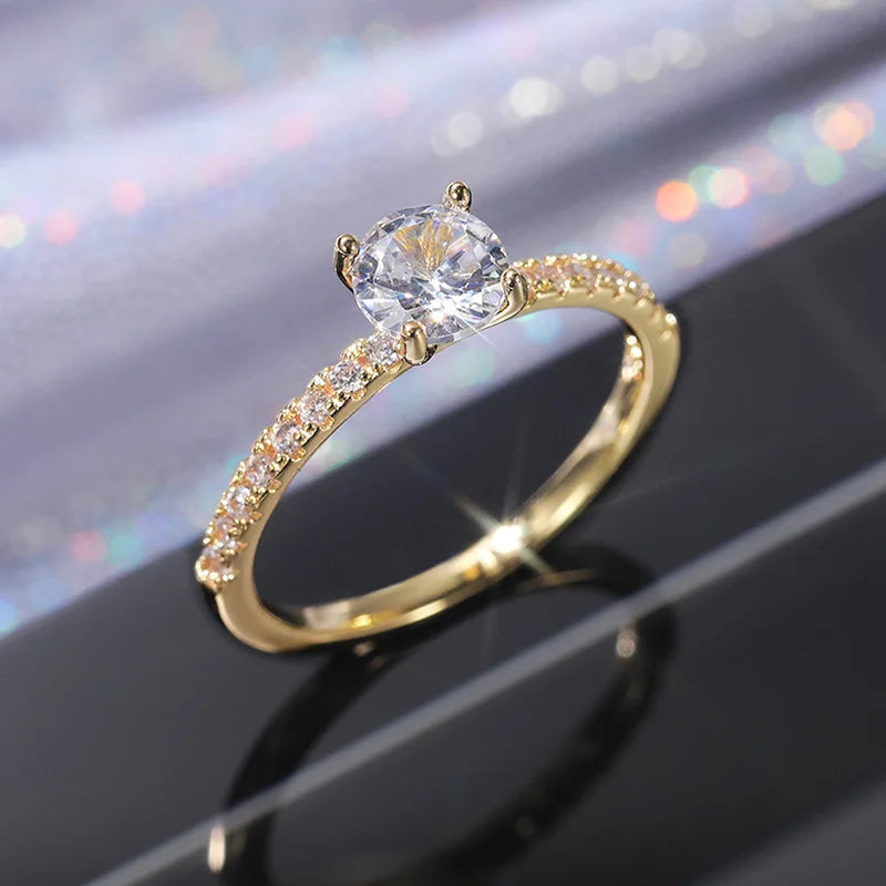 Sterling Silver Wedding Engagement Ring for Women