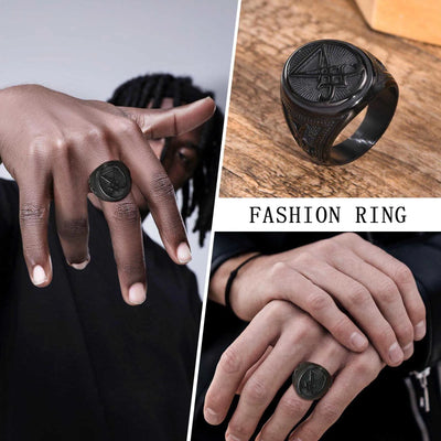 Devil Symbol Signet Ring