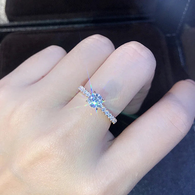 Sterling Silver Wedding Engagement Ring for Women