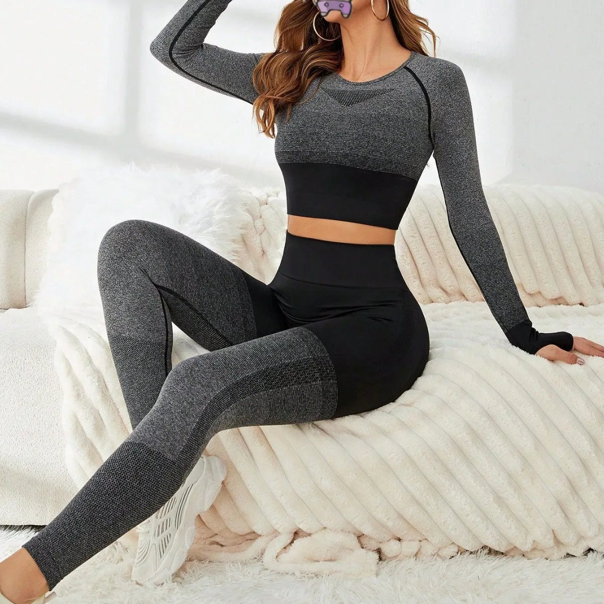 Women's 2pcs Gym Yoga Suit Tight Fitting Sports Set