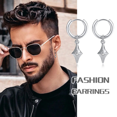 Rhombus Earrings for Men,