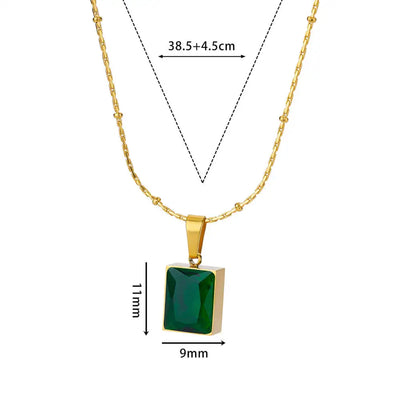 Square Zircon Necklace for Women
